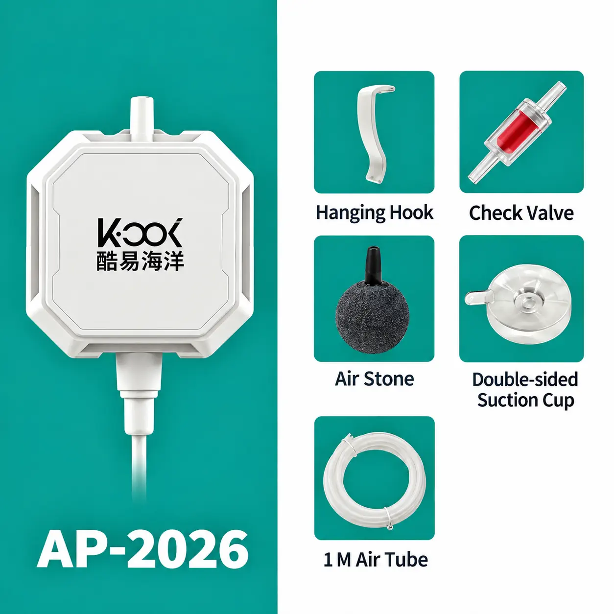 KOOI AP-2026 Mini Aquarium Air Pump