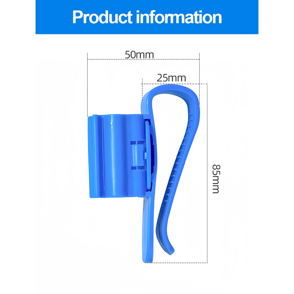 Aquarium hose holder clip dimension diagram showing an overall width of 50 mm and height of 85 mm.