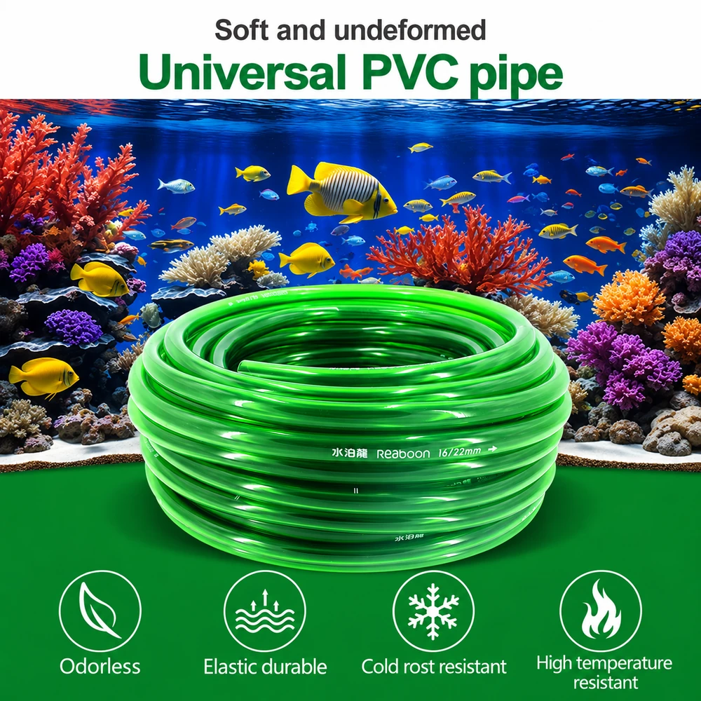 Soft, elastic and durable Reaboon PVC aquarium water hose that resists deformation, cold, frost and high temperatures and has no odor.