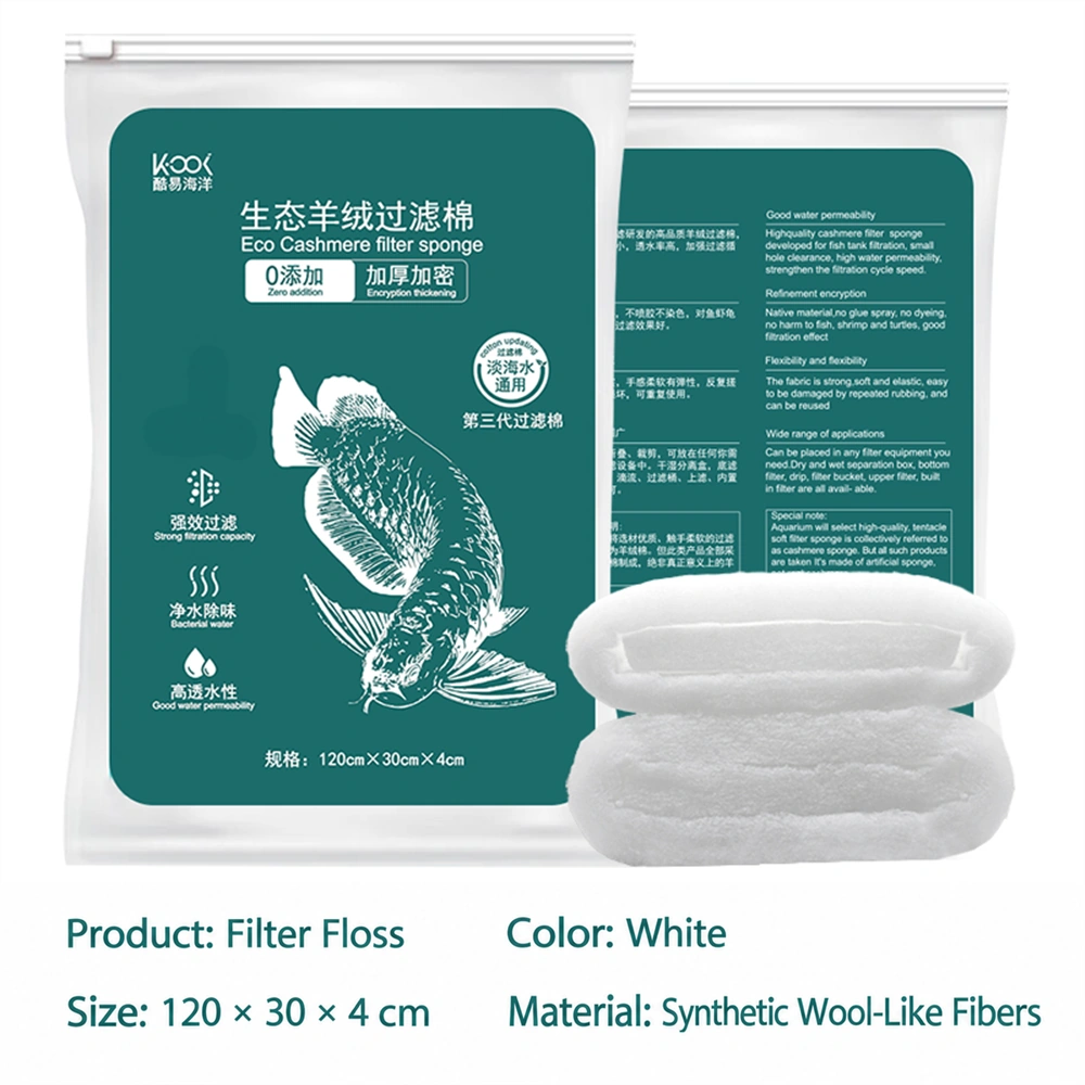 Cut-to-Fit Aquarium Filter Floss Pad, 120 × 30 × 4 cm