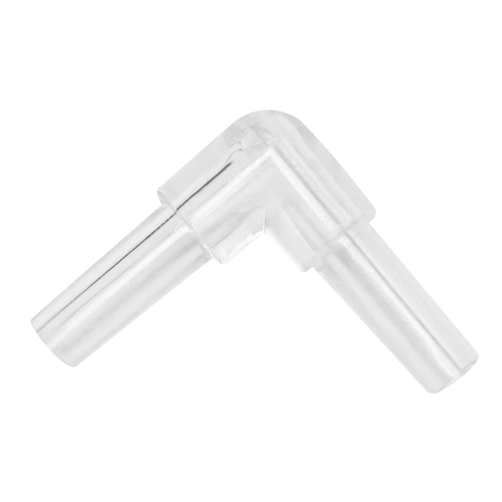pj-0043 clear PS 90° aquarium airline elbow connector showing two tubing connection ends.