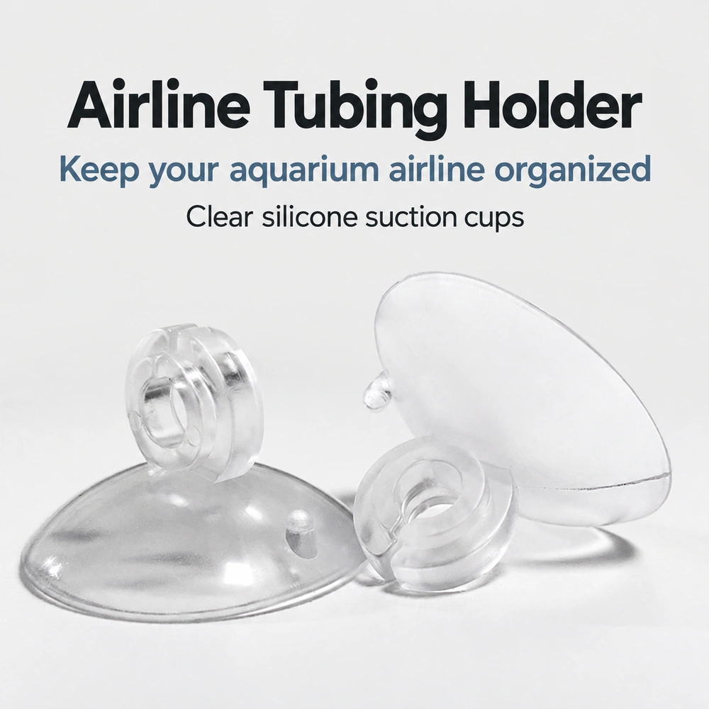 Aquarium airline suction cups with open tubing holders to keep air lines neatly organized.