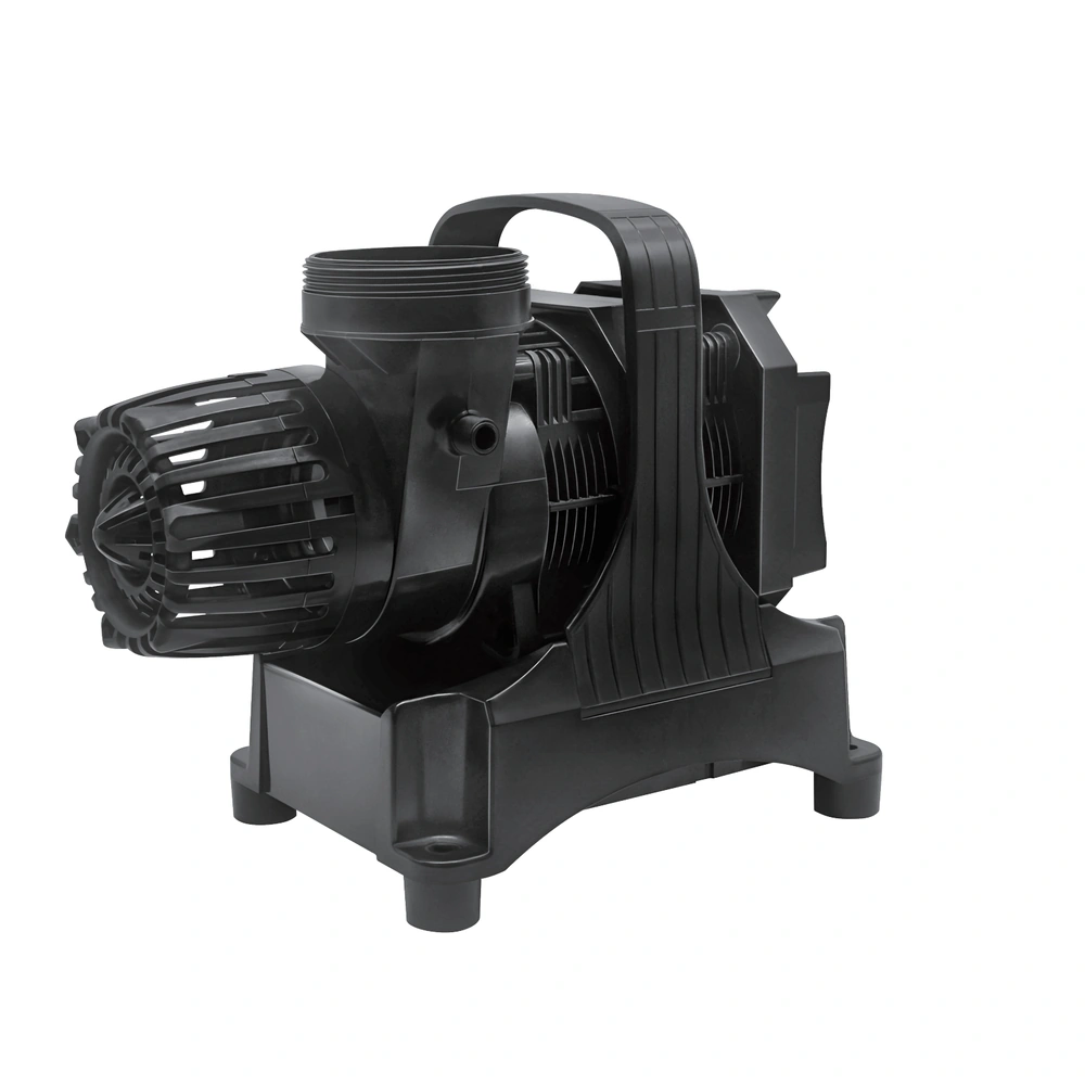 KOOI Big Mouth water pump with a front intake cover, top threaded outlet, carrying handle and mounting base.